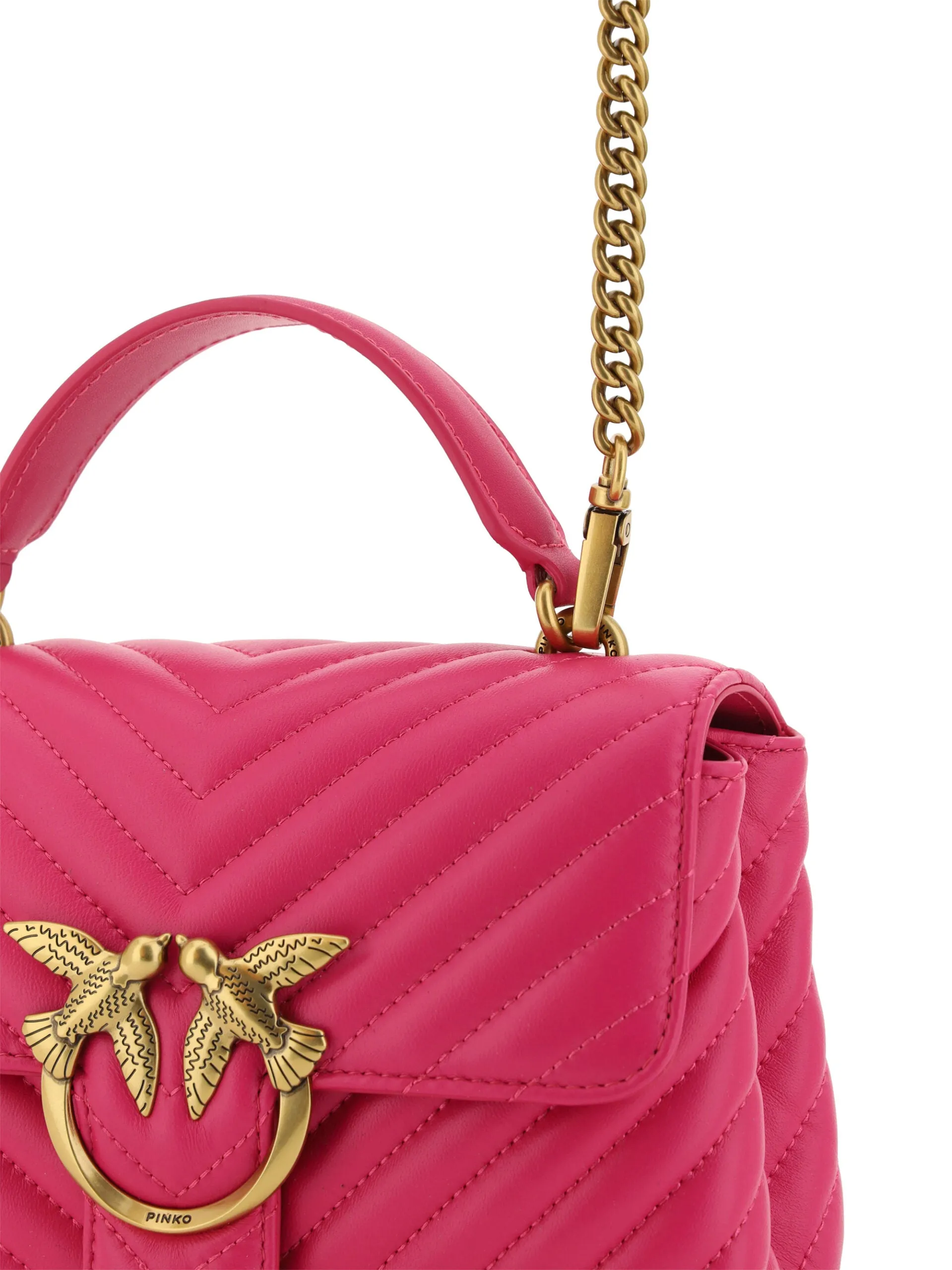 Chic Pink Quilted Leather Mini Handbag sold by Louxly product image thumbnail 5