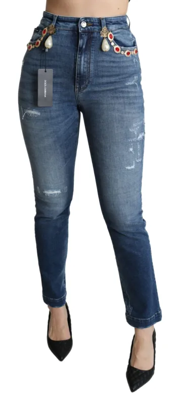 Enchanted Crystal Studded Blue Jeans sold by Louxly