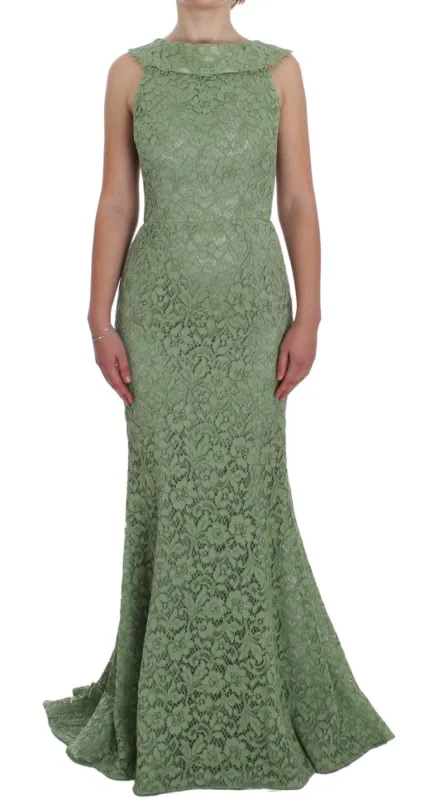 Elegant Green Floral Lace Maxi Dress sold by Louxly