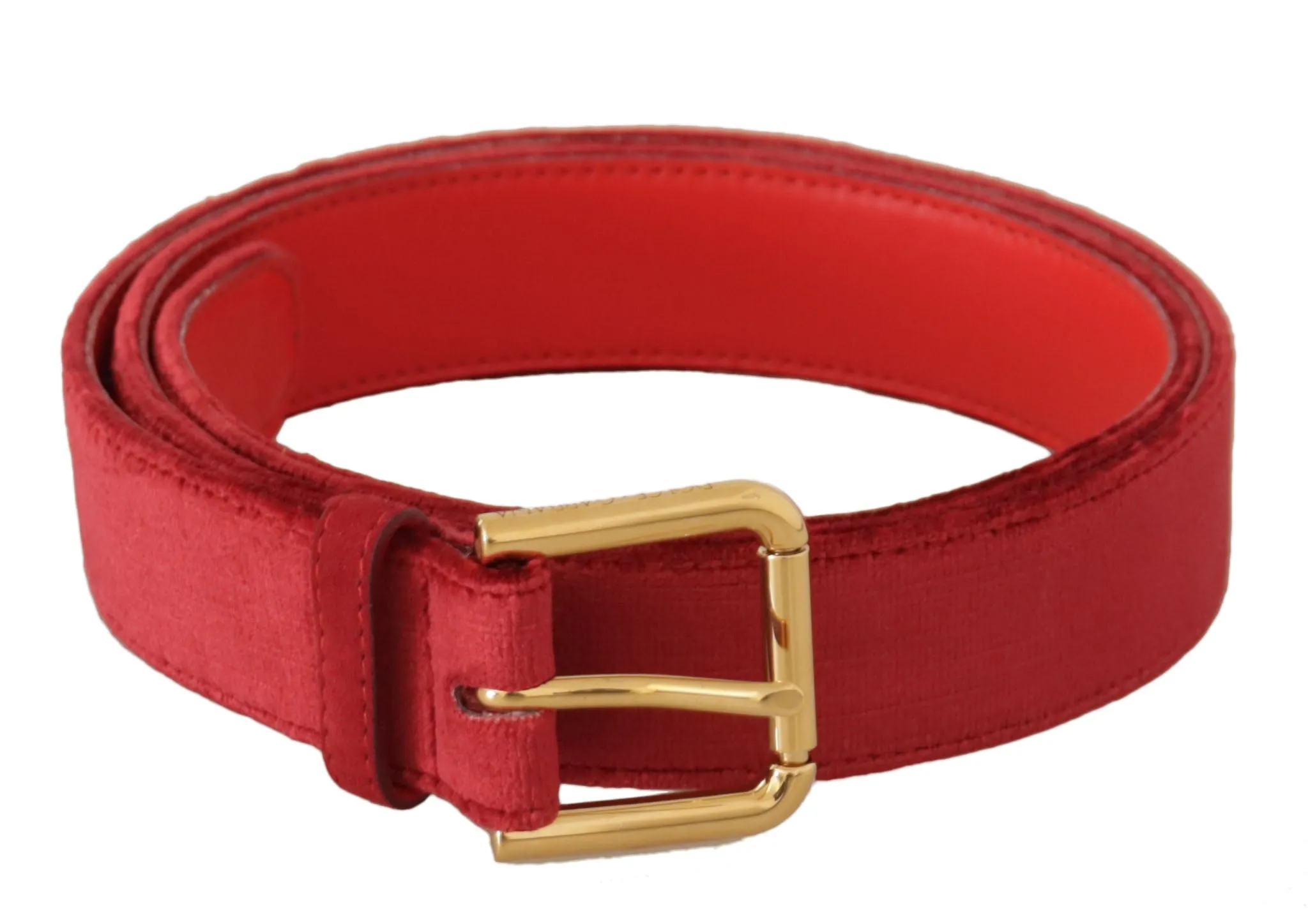 Elegant Red Suede Designer Belt sold by Louxly