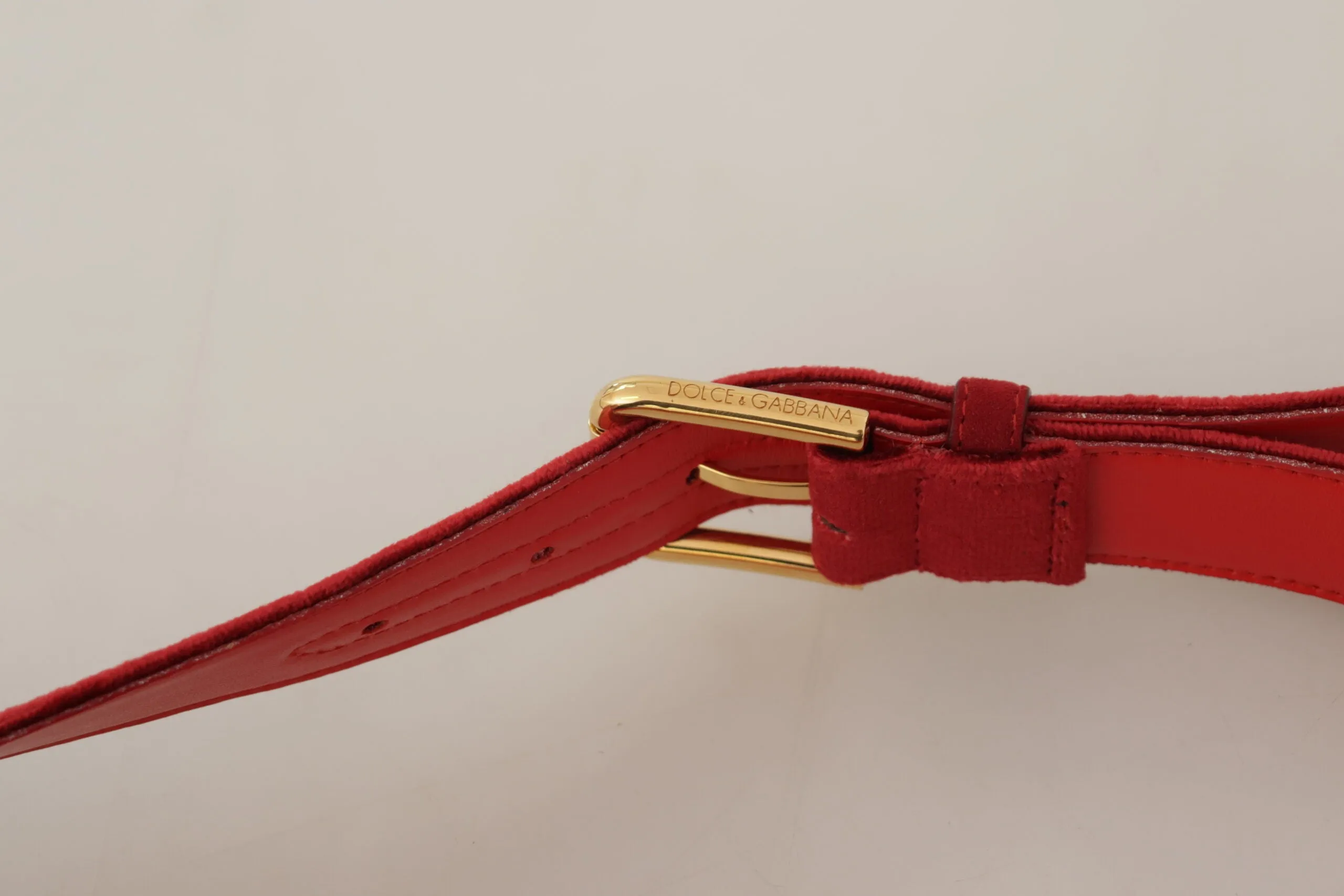 Elegant Red Suede Designer Belt sold by Louxly product image thumbnail 5