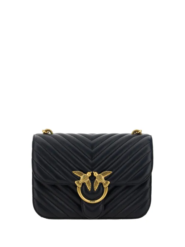 Elegant Black Quilted Leather Shoulder Bag sold by Louxly