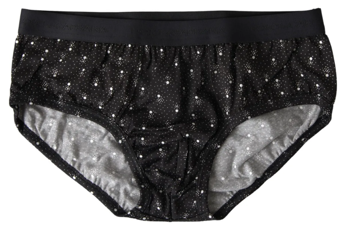 Elegant Black Dotted Brief with Comfort Fit sold by Louxly