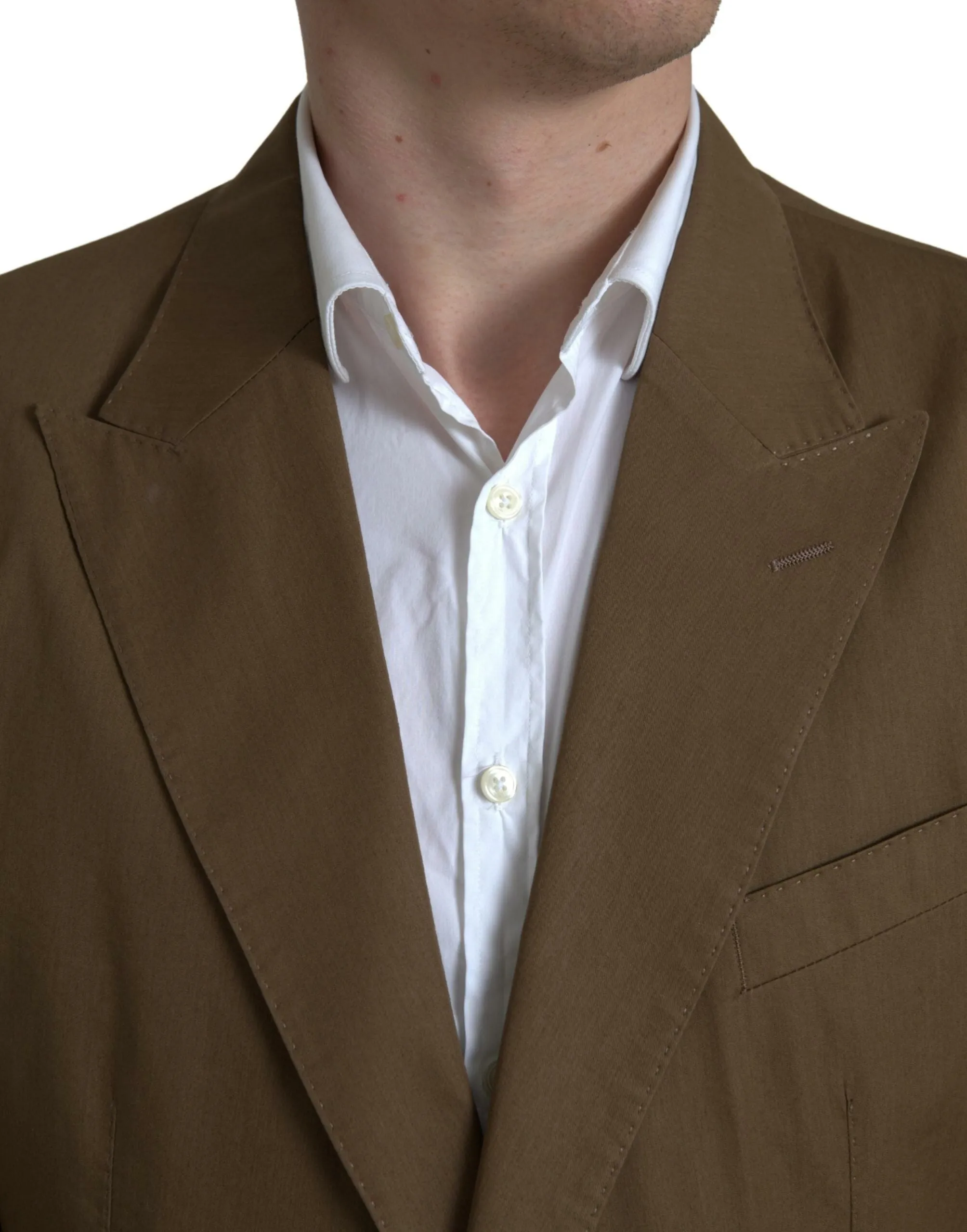 Elegant Brown Silk Blend Taormina Suit sold by Louxly product image thumbnail 2