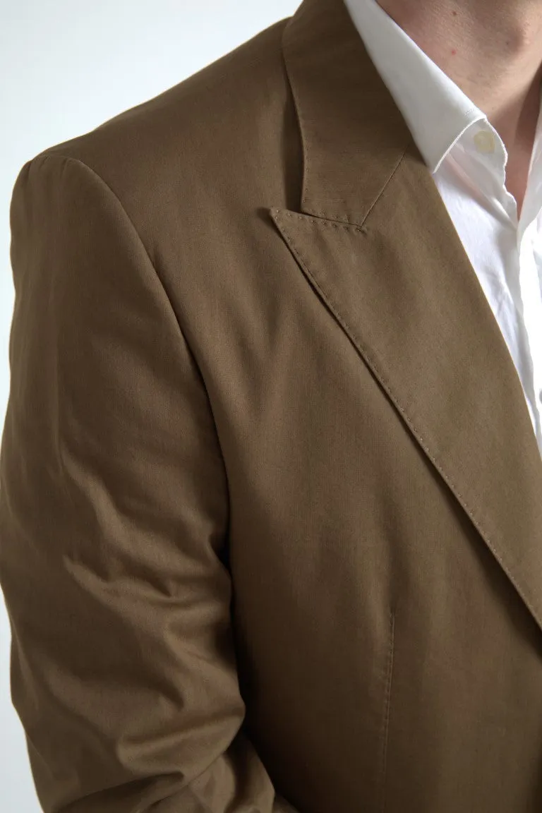 Elegant Brown Silk Blend Taormina Suit sold by Louxly product image thumbnail 3