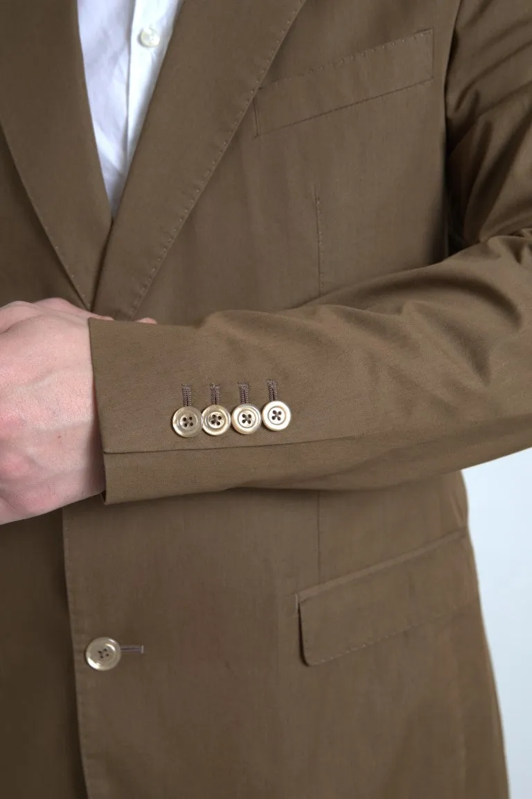 Elegant Brown Silk Blend Taormina Suit sold by Louxly product image thumbnail 4