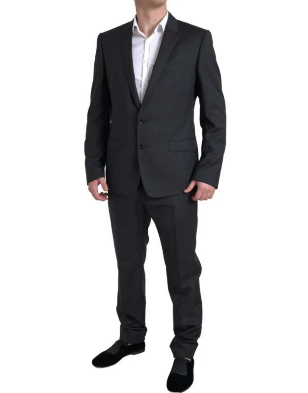 Elegant Black Two-Piece Slim Fit Suit sold by Louxly