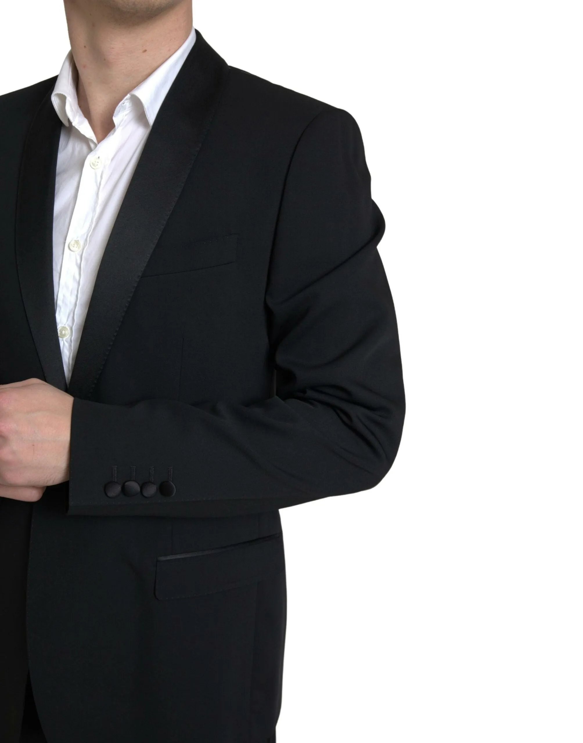 Elegant Black Slim Fit Two-Piece Suit sold by Louxly product image thumbnail 2