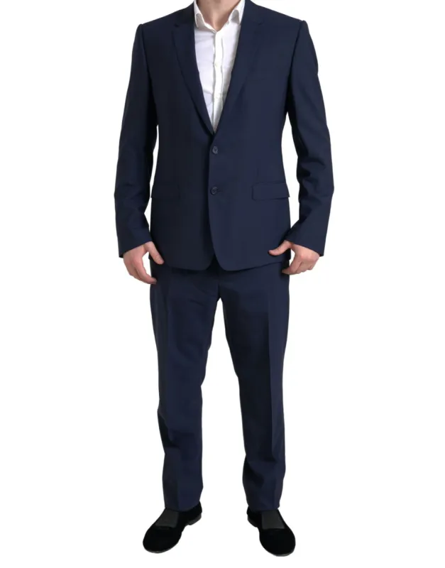 Elegant Blue Martini Slim Fit Two-Piece Suit sold by Louxly