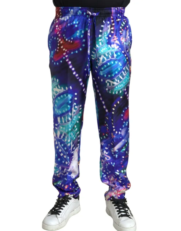 Multicolor Silk Jogger Pants sold by Louxly