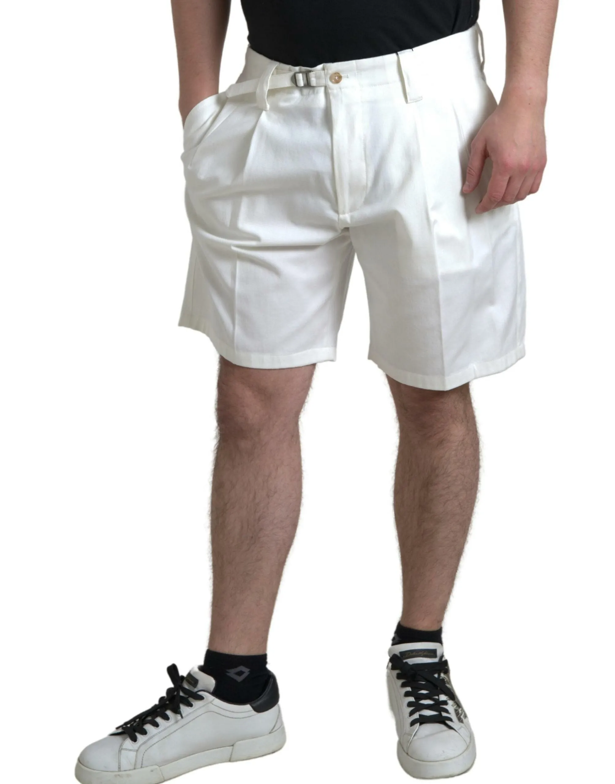 Elegant White Bermuda Denim Shorts sold by Louxly product image thumbnail 3