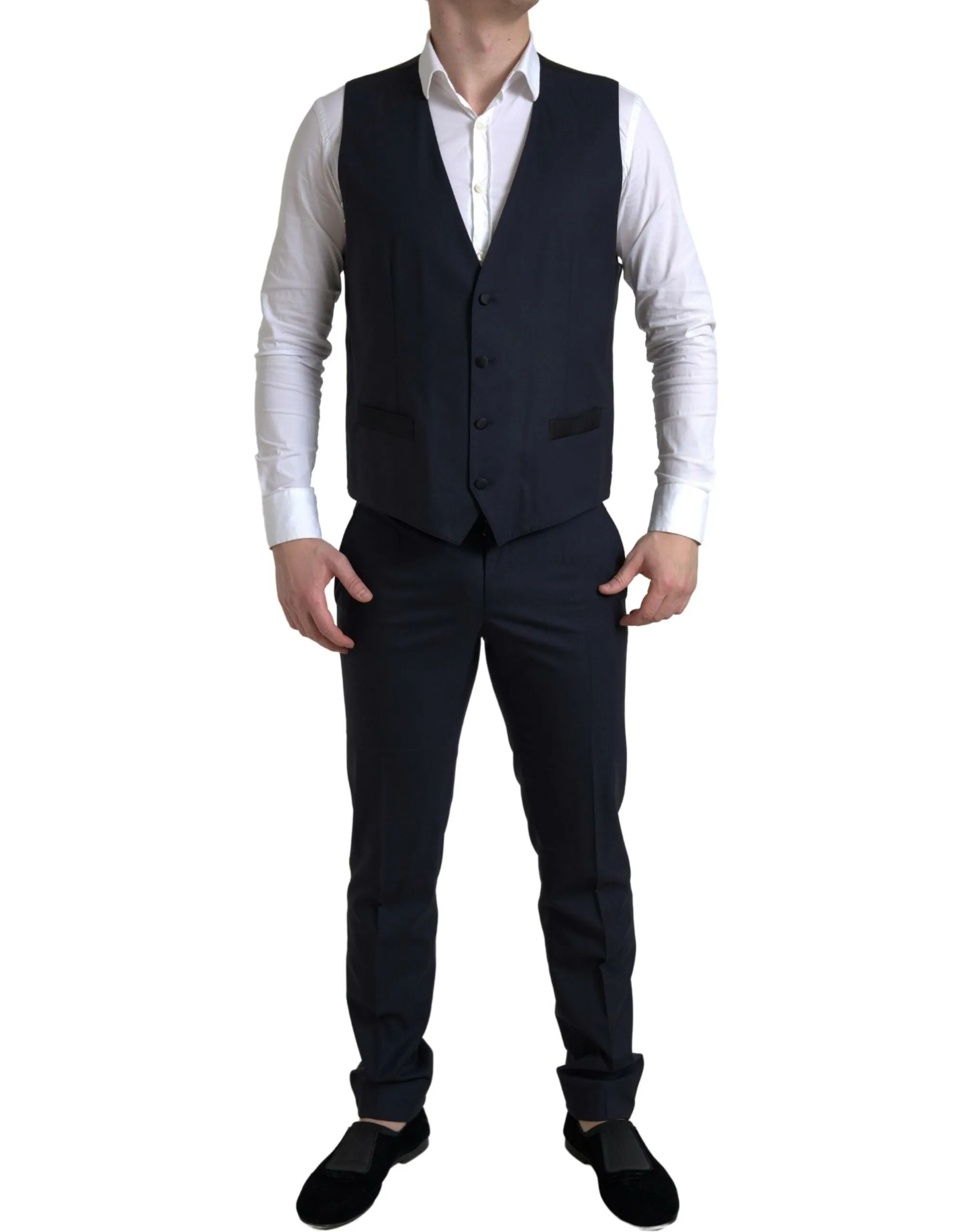 Elegant Blue & Black Martini Slim Fit Suit sold by Louxly product image thumbnail 5