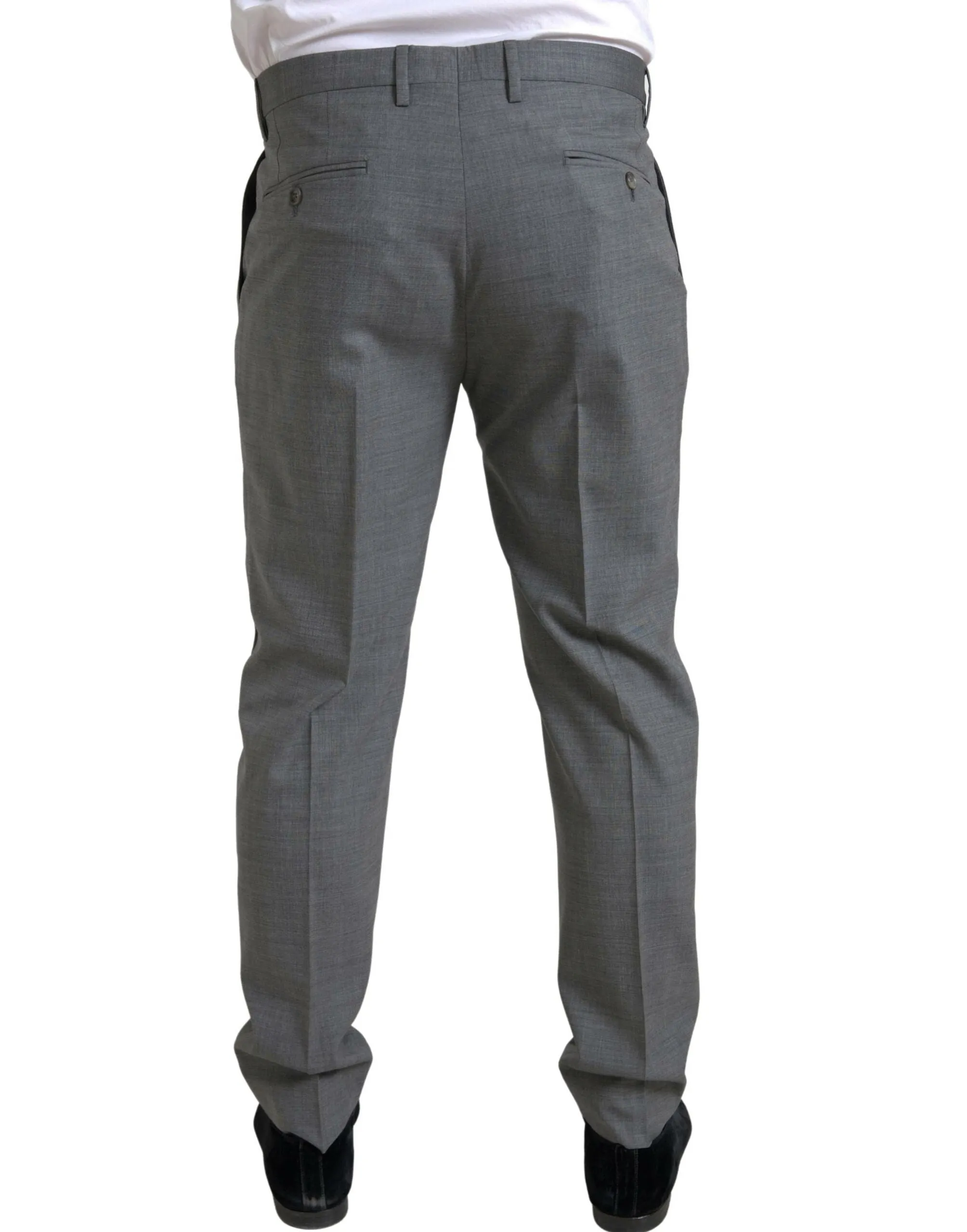 Elegant Skinny Wool Dress Pants in Grey sold by Louxly product image thumbnail 2