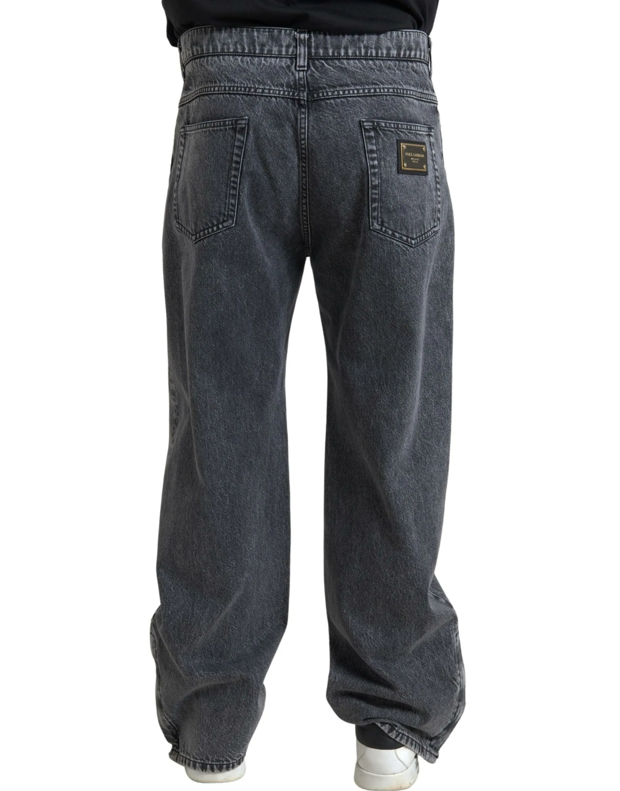 Elegant Dark Grey Straight Denim Jeans sold by Louxly product image thumbnail 2