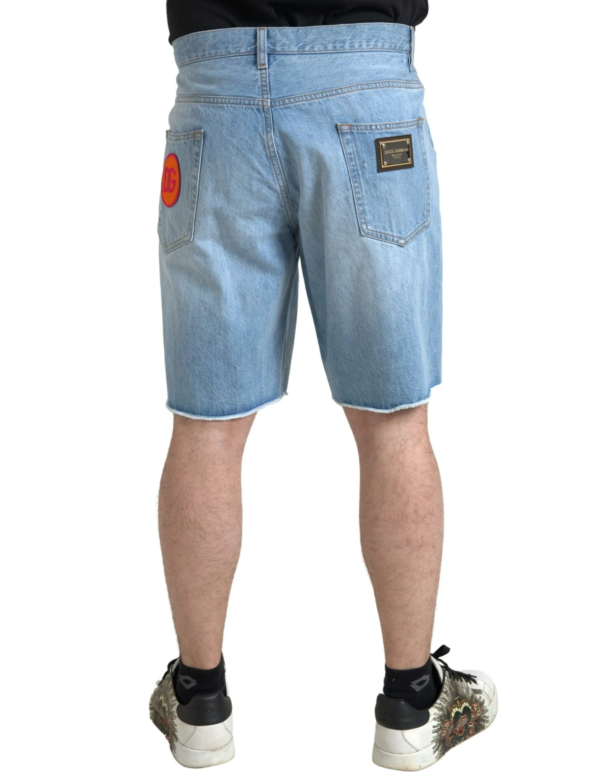 Elegant Light Blue Denim Bermuda Shorts sold by Louxly product image thumbnail 2