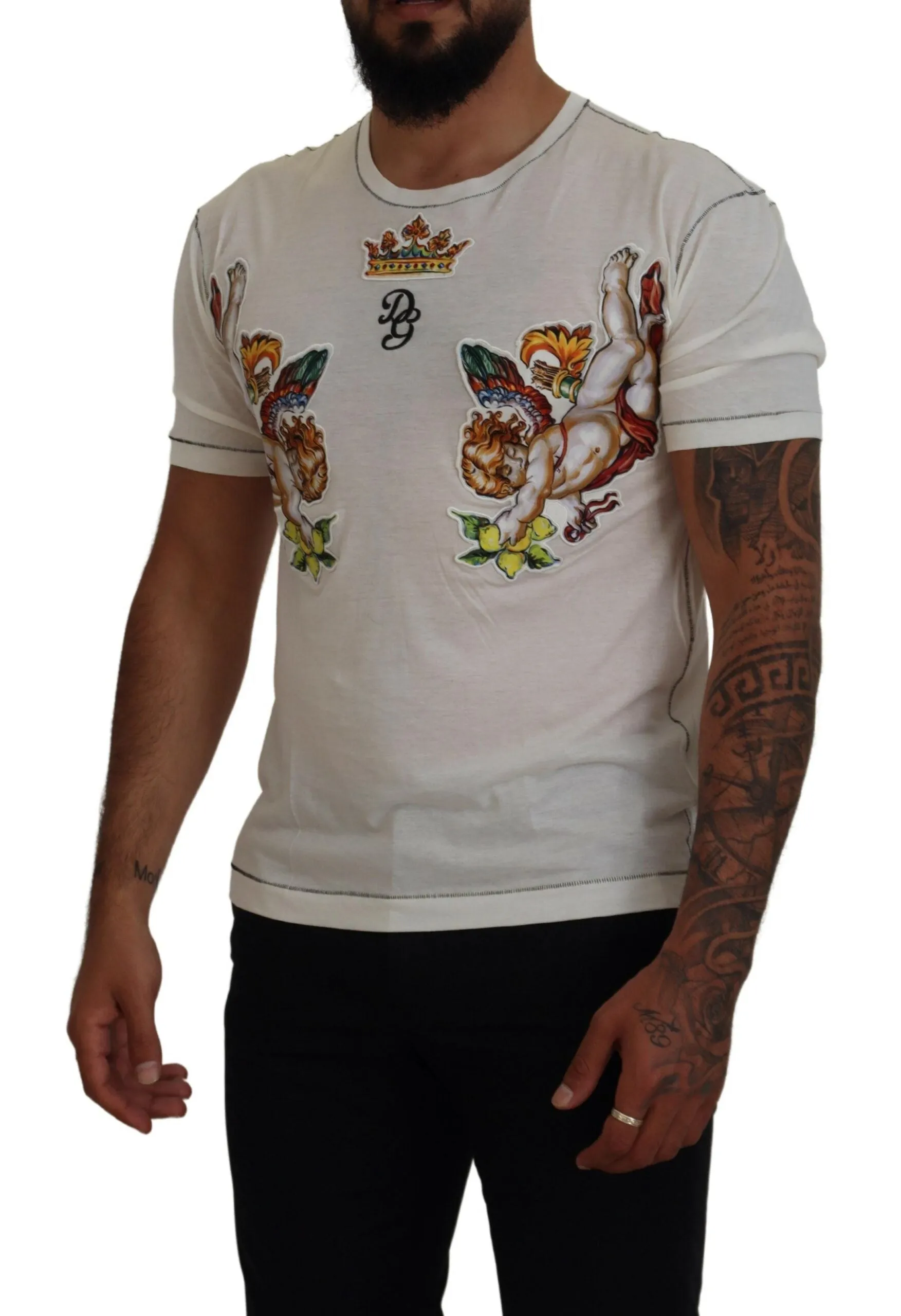Elegant White Cotton-Silk Blend Tee sold by Louxly product image thumbnail 2