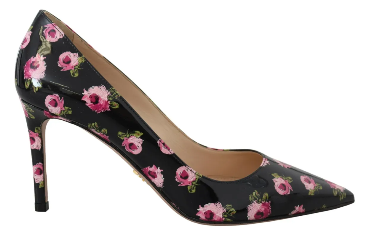 Elegant Floral Print Leather Pumps sold by Louxly
