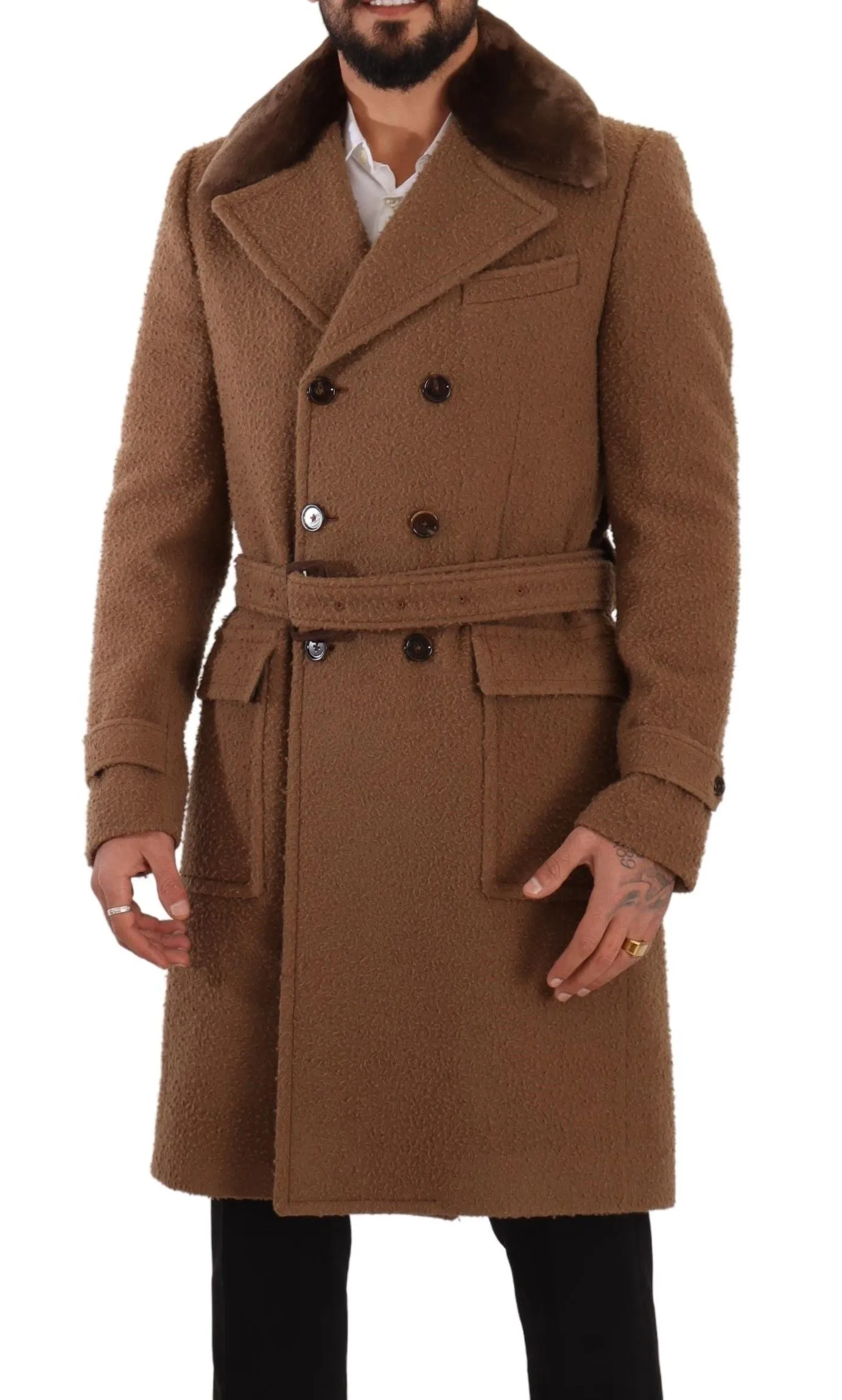 Elegant Double Breasted Wool Overcoat sold by Louxly product image thumbnail 4