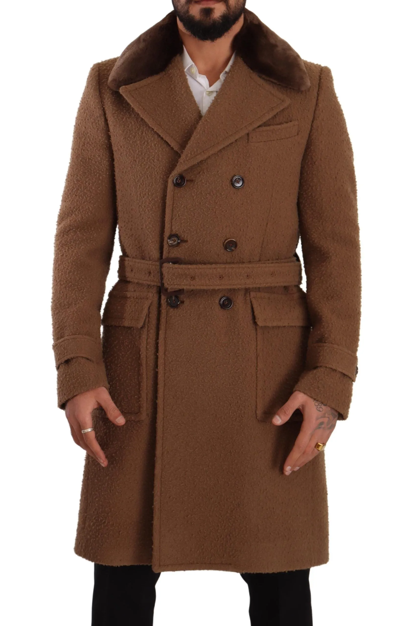 Elegant Double Breasted Wool Overcoat sold by Louxly