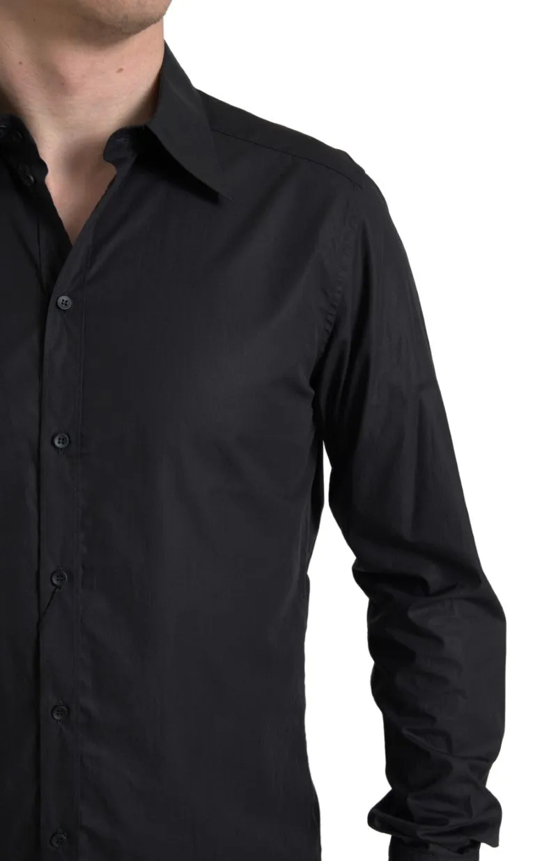 Elegant Black Gold Button Formal Shirt sold by Louxly product image thumbnail 3