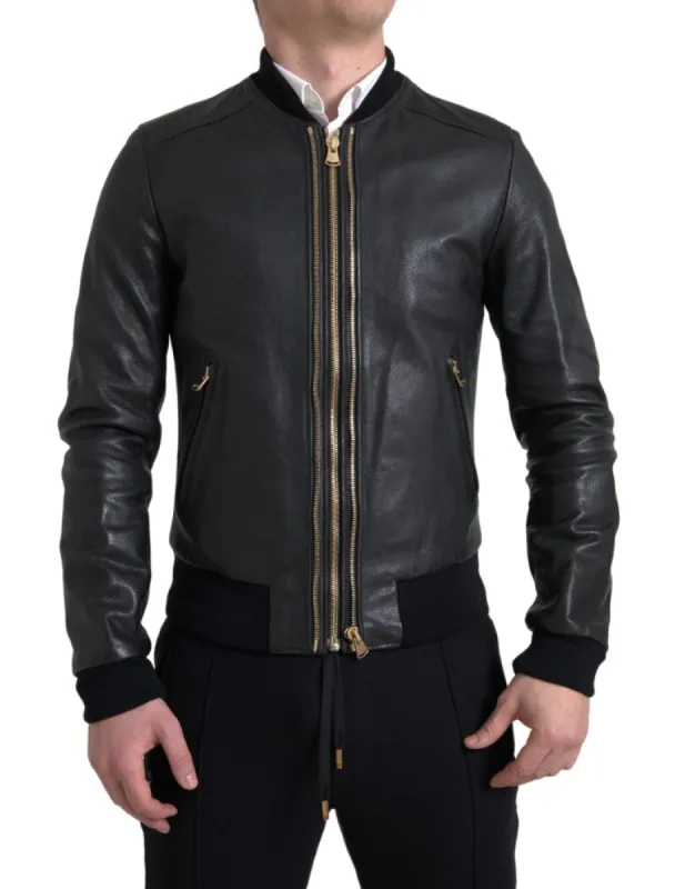 Elegant Black Leather Biker Jacket sold by Louxly