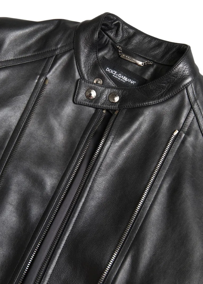 Sleek Black Leather Biker Jacket sold by Louxly product image thumbnail 2