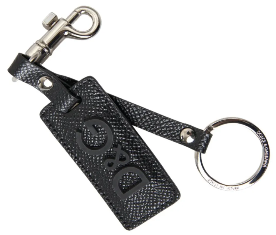 Elegant Black Leather Keyring Accessory sold by Louxly