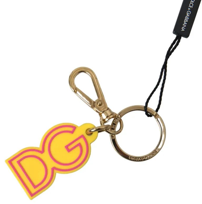 Chic Yellow Logo-Engraved Keychain sold by Louxly
