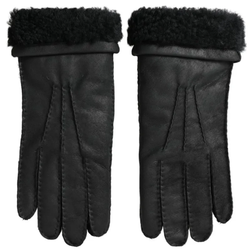 Elegant Black Leather Winter Gloves sold by Louxly