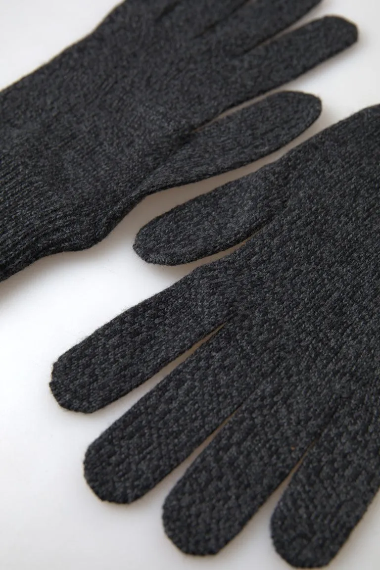 Elegant Virgin Wool Winter Gloves in Gray sold by Louxly product image thumbnail 4