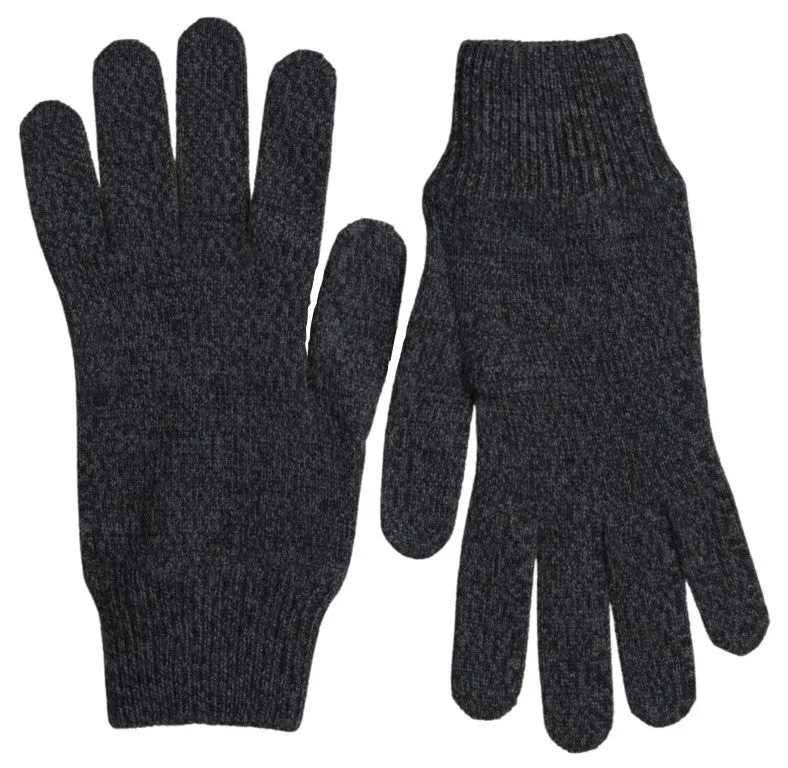 Elegant Virgin Wool Winter Gloves in Gray sold by Louxly