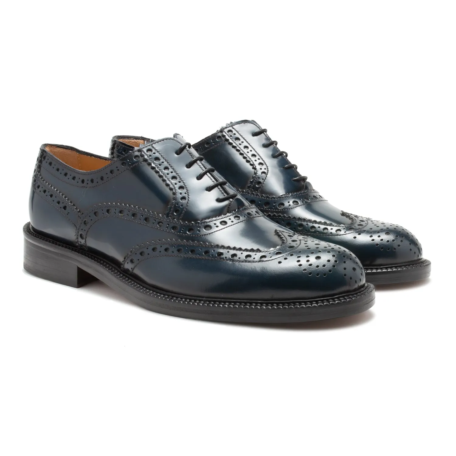 Elegant Blue Leather Brogue Shoes sold by Louxly product image thumbnail 2