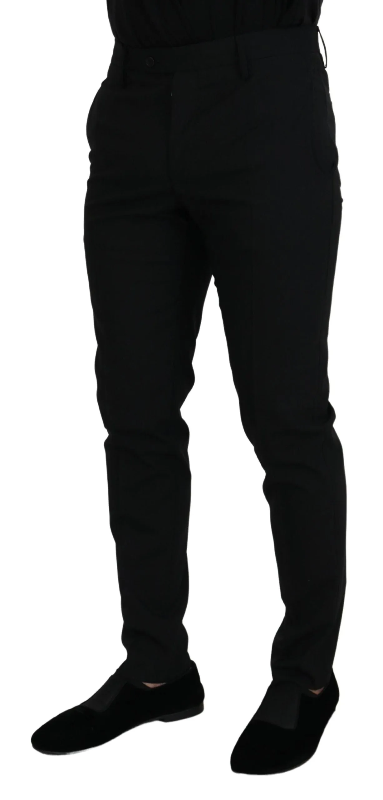 Elegant Black Wool-Blend Trousers sold by Louxly product image thumbnail 2