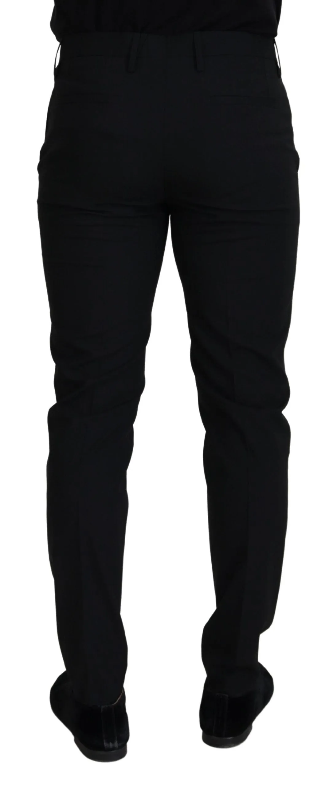 Elegant Black Wool-Blend Trousers sold by Louxly product image thumbnail 3