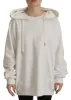 Chic White Hooded Pullover Sweater sold by Louxly