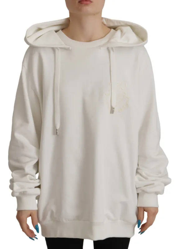 Chic White Hooded Pullover Sweater sold by Louxly