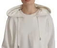 Chic White Hooded Pullover Sweater sold by Louxly