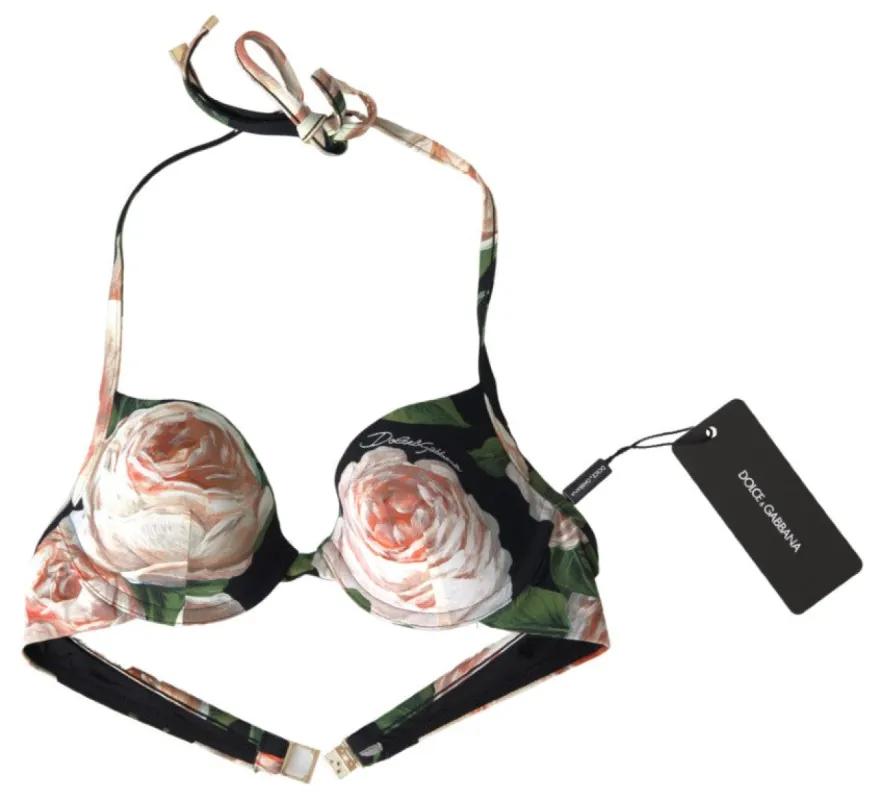 Floral Elegance Elastic Bikini Top sold by Louxly
