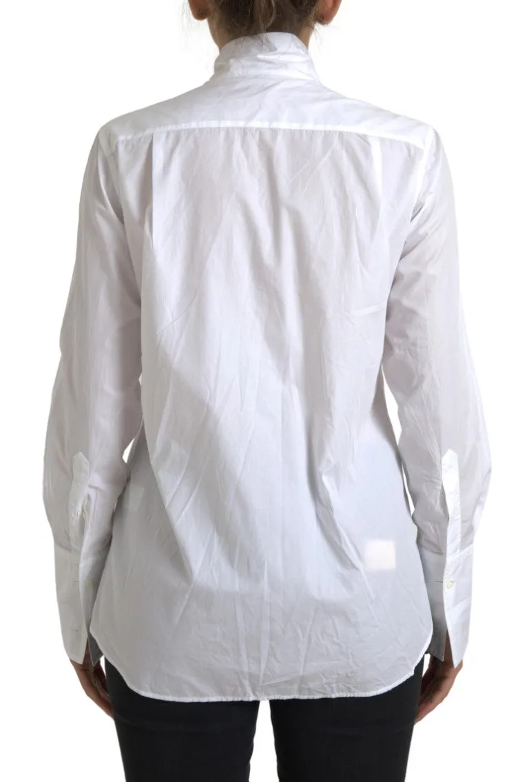 Elegant White Cotton Long Sleeve Shirt sold by Louxly product image thumbnail 3
