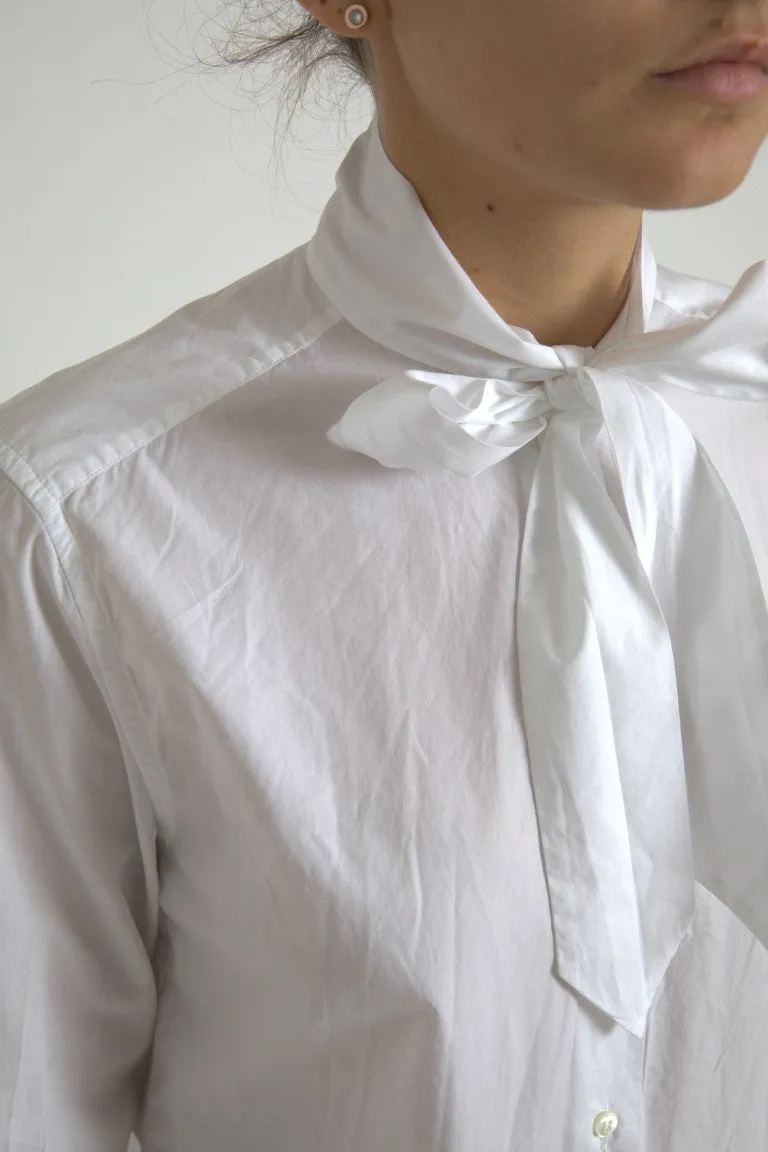 Elegant White Cotton Long Sleeve Shirt sold by Louxly product image thumbnail 5