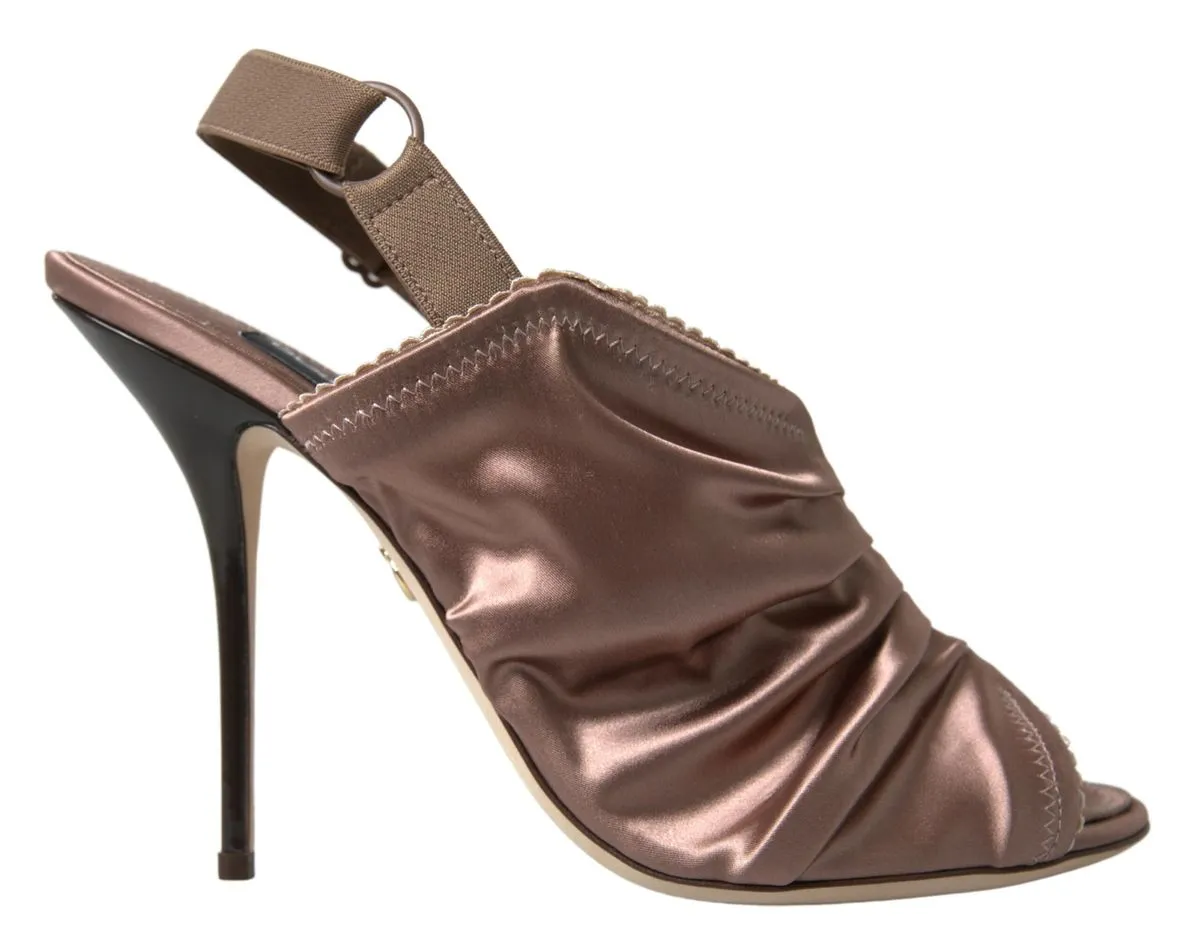 Elegant Slingback Stiletto Heels in Light Brown sold by Louxly