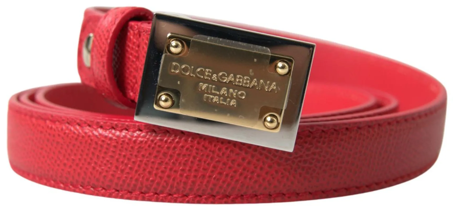 Elegant Red Leather Designer Belt sold by Louxly
