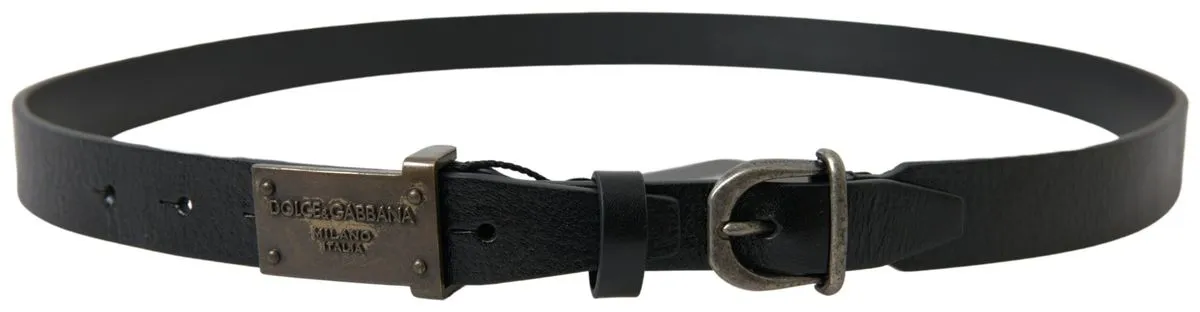 Elegant Black Leather Belt - Metal Buckle Closure sold by Louxly product image thumbnail 4