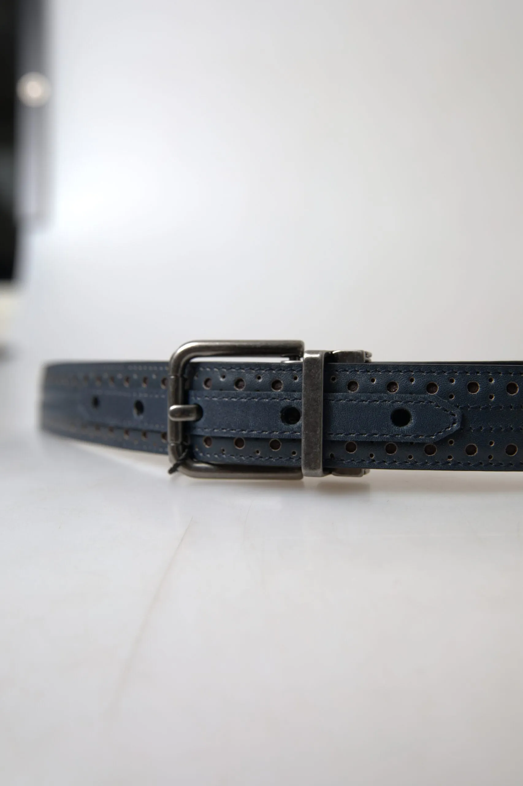 Elegant Blue Leather Belt with Metal Buckle sold by Louxly product image thumbnail 4