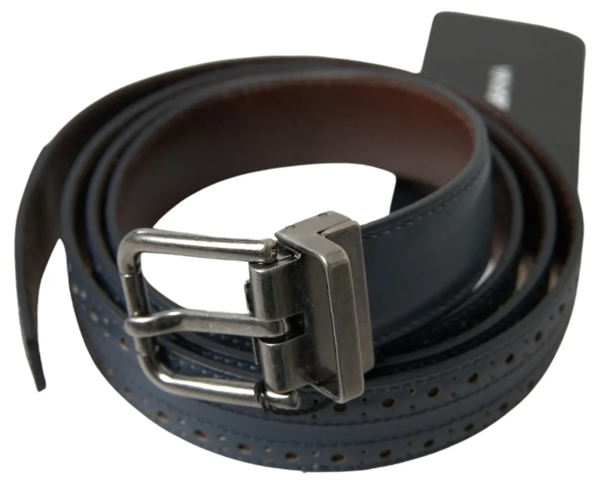 Elegant Blue Leather Belt with Metal Buckle sold by Louxly product image thumbnail 2