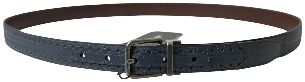 Elegant Blue Leather Belt with Metal Buckle sold by Louxly product image thumbnail 3