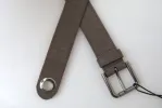 Elegant Brown Leather Belt with Metal Buckle sold by Louxly