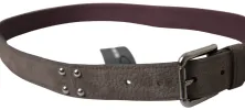 Elegant Brown Leather Belt with Metal Buckle sold by Louxly