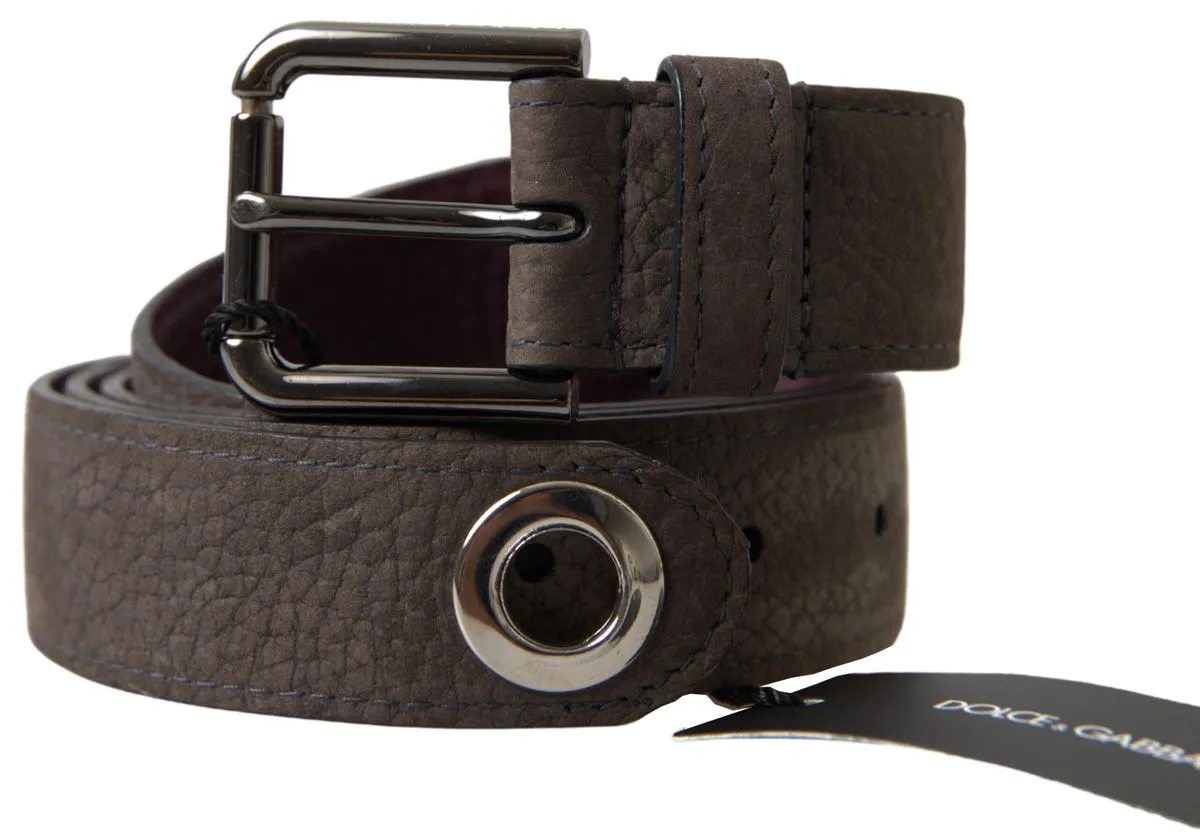 Elegant Brown Leather Belt with Metal Buckle sold by Louxly product image thumbnail 3