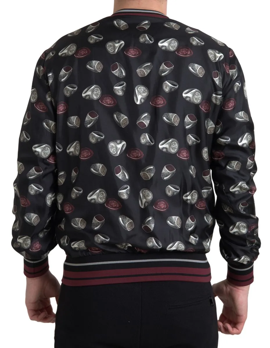 Elegant Silk Crewneck Pullover - Black Multicolor sold by Louxly product image thumbnail 2